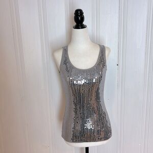 SUZY silver sequin tank top